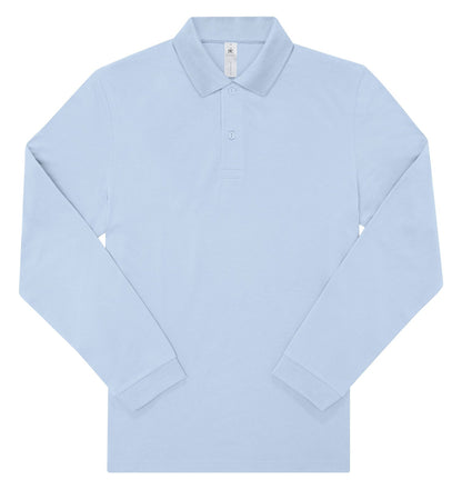 Polo manches longues 180 g/m² — coloris Blush Blue #Couleur_Blush-Blue