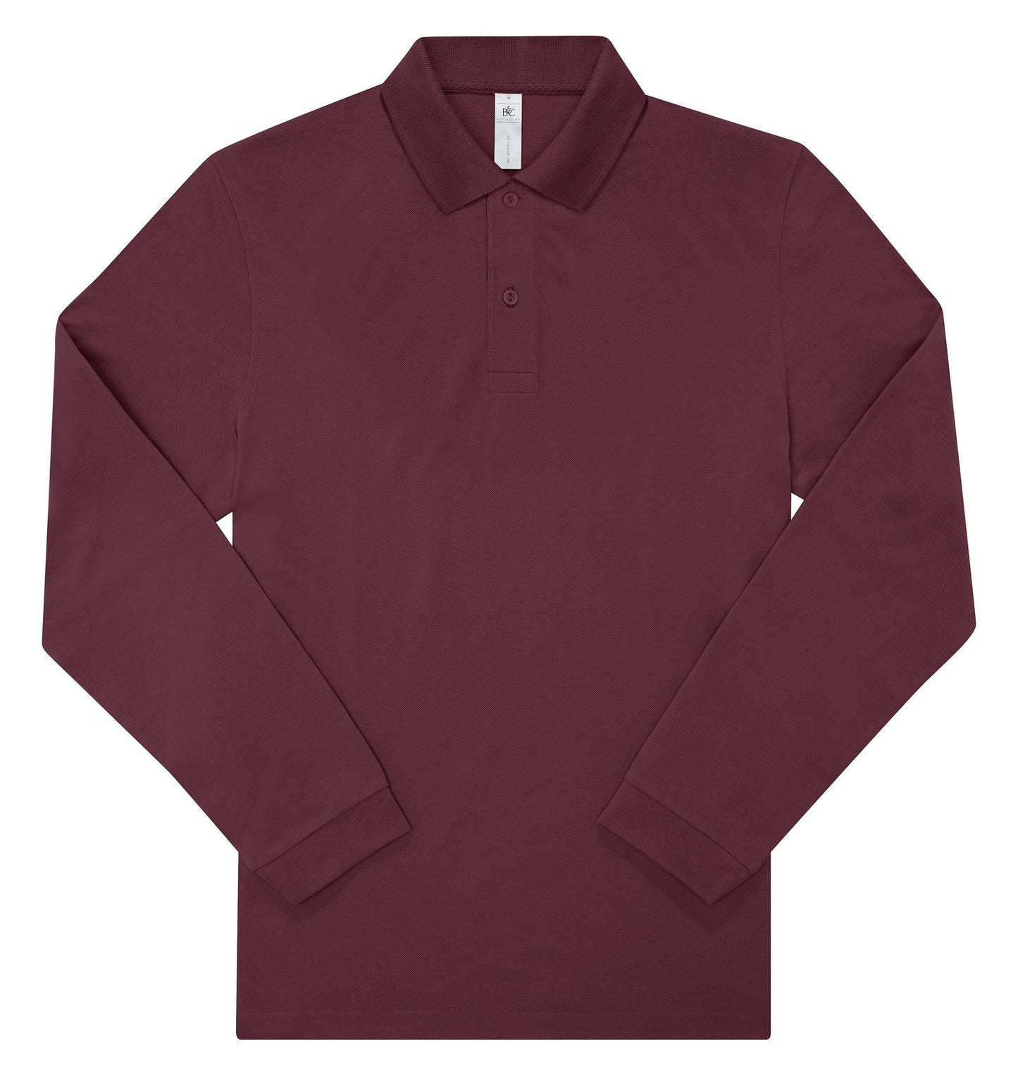 Polo manches longues 180 g/m² — coloris Burgundy #Couleur_Burgundy