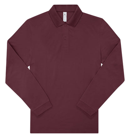 Polo manches longues 180 g/m² — coloris Burgundy #Couleur_Burgundy