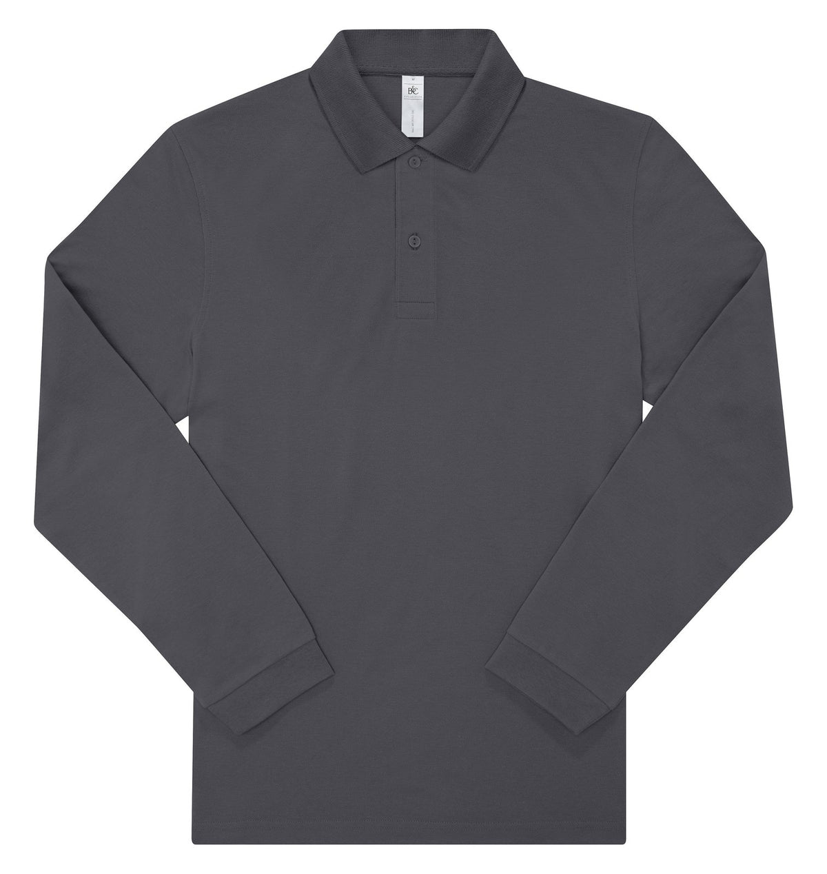 Polo manches longues 180 g/m² — coloris Dark Grey #Couleur_Dark-Grey