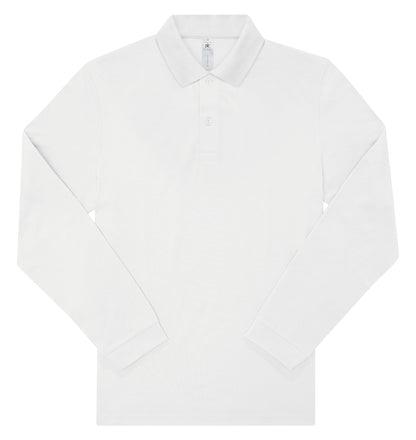 Polo manches longues 180 g/m² — coloris White #Couleur_White
