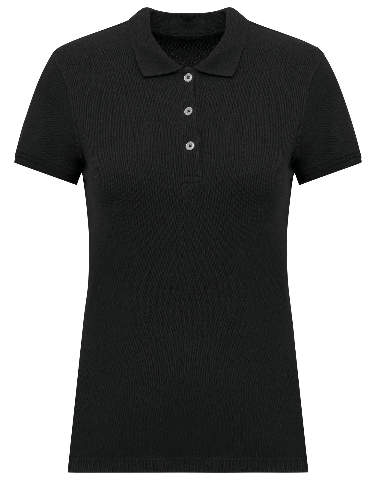Polo piqué manches courtes femme — coloris Black #Couleur_Black