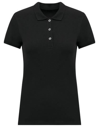 Polo piqué manches courtes femme — coloris Black #Couleur_Black