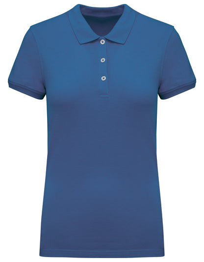 Polo piqué manches courtes femme — coloris Light Royal Blue #Couleur_Light-Royal-Blue