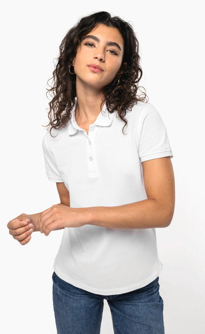 Polo piqué manches courtes femme