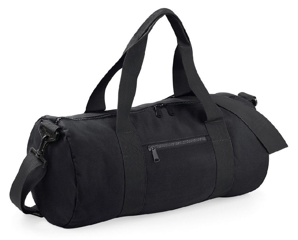 Sac barrel original de voyage contrasté  410 g/m² — coloris Black / Black #Couleur_Black-/-Black