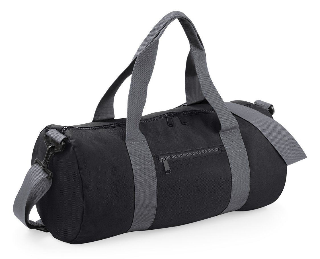 Sac barrel original de voyage contrasté  410 g/m² — coloris Black / Grey #Couleur_Black-/-Grey