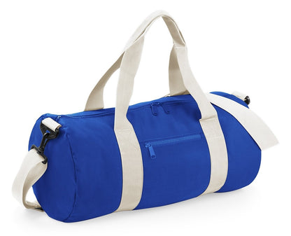 Sac barrel original de voyage contrasté  410 g/m² — coloris Bright Royal / Off White #Couleur_Bright-Royal-/-Off-White