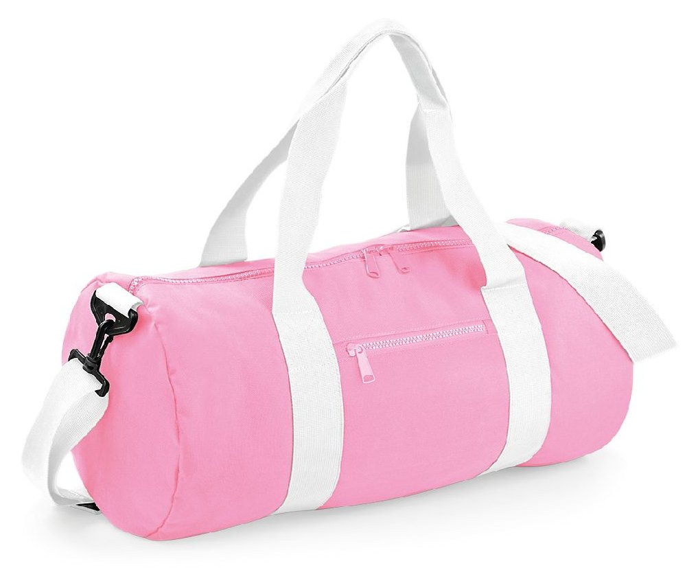 Sac barrel original de voyage contrasté  410 g/m² — coloris Classic Pink / White #Couleur_Classic-Pink-/-White