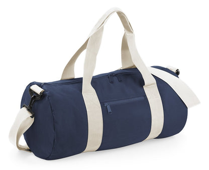 Sac barrel original de voyage contrasté  410 g/m² — coloris French Navy / Off White #Couleur_French-Navy-/-Off-White