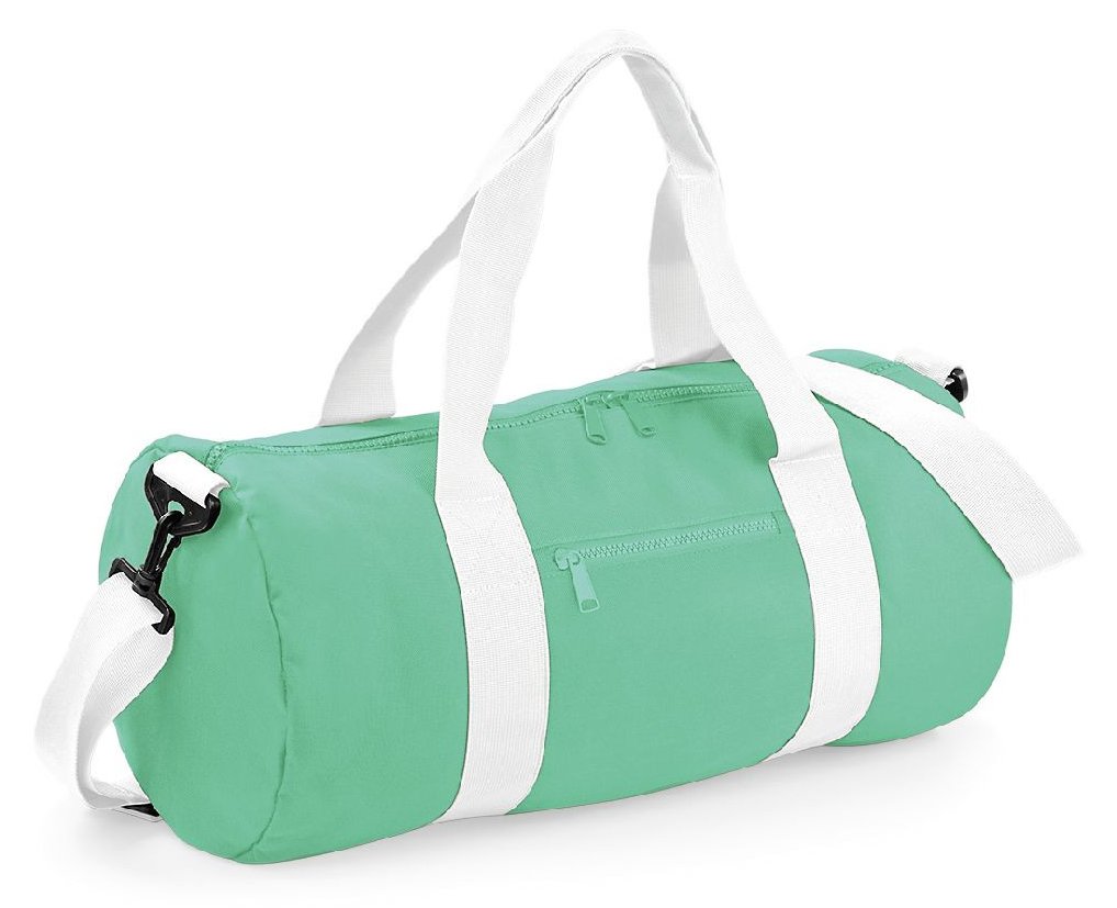 Sac barrel original de voyage contrasté  410 g/m² — coloris Mint Green / White #Couleur_Mint-Green-/-White