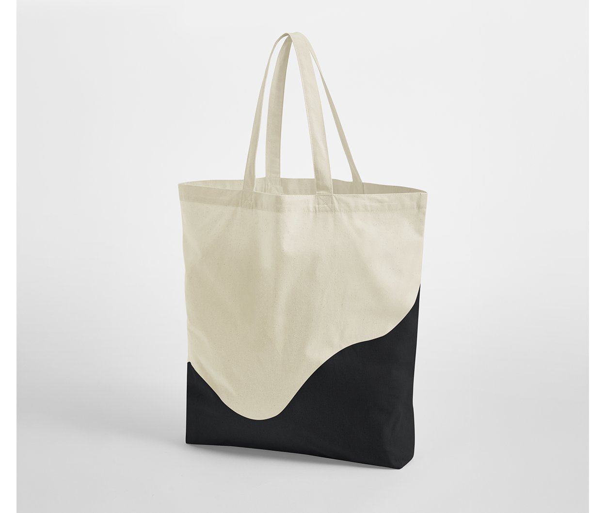 Sac shopping imprimé vague  — coloris Natural / Black #Couleur_Natural-/-Black