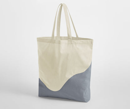 Sac shopping imprimé vague  — coloris Natural / Blue Grey #Couleur_Natural-/-Blue-Grey