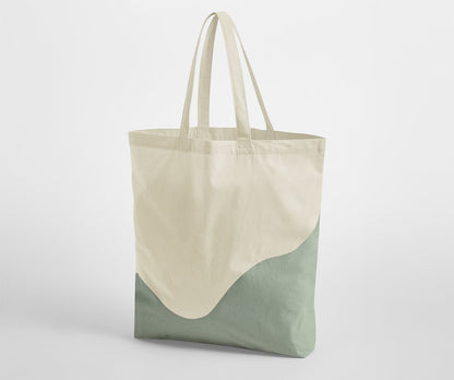 Sac shopping imprimé vague  — coloris Natural / Dusty Green #Couleur_Natural-/-Dusty-Green