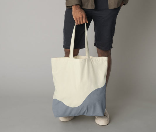 Sac shopping imprimé vague