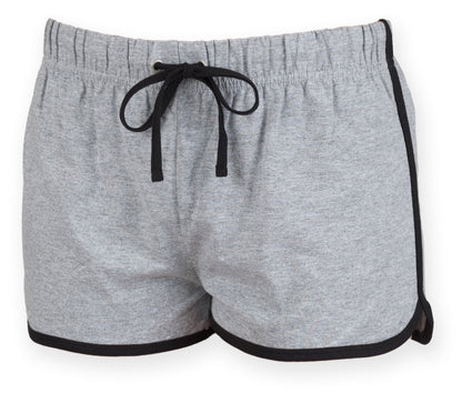 Short rétro femme — coloris Heather Grey / Black #Couleur_Heather-Grey-/-Black