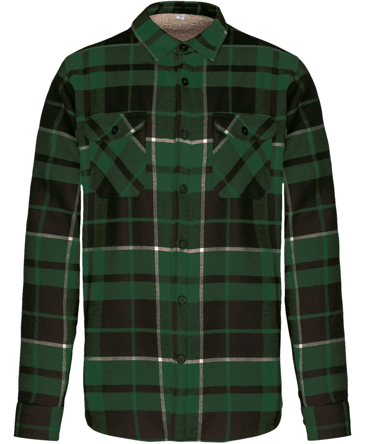 Surchemise à carreaux doublée sherpa homme — coloris Forest Green / Black Checked #Couleur_Forest-Green-/-Black-Checked