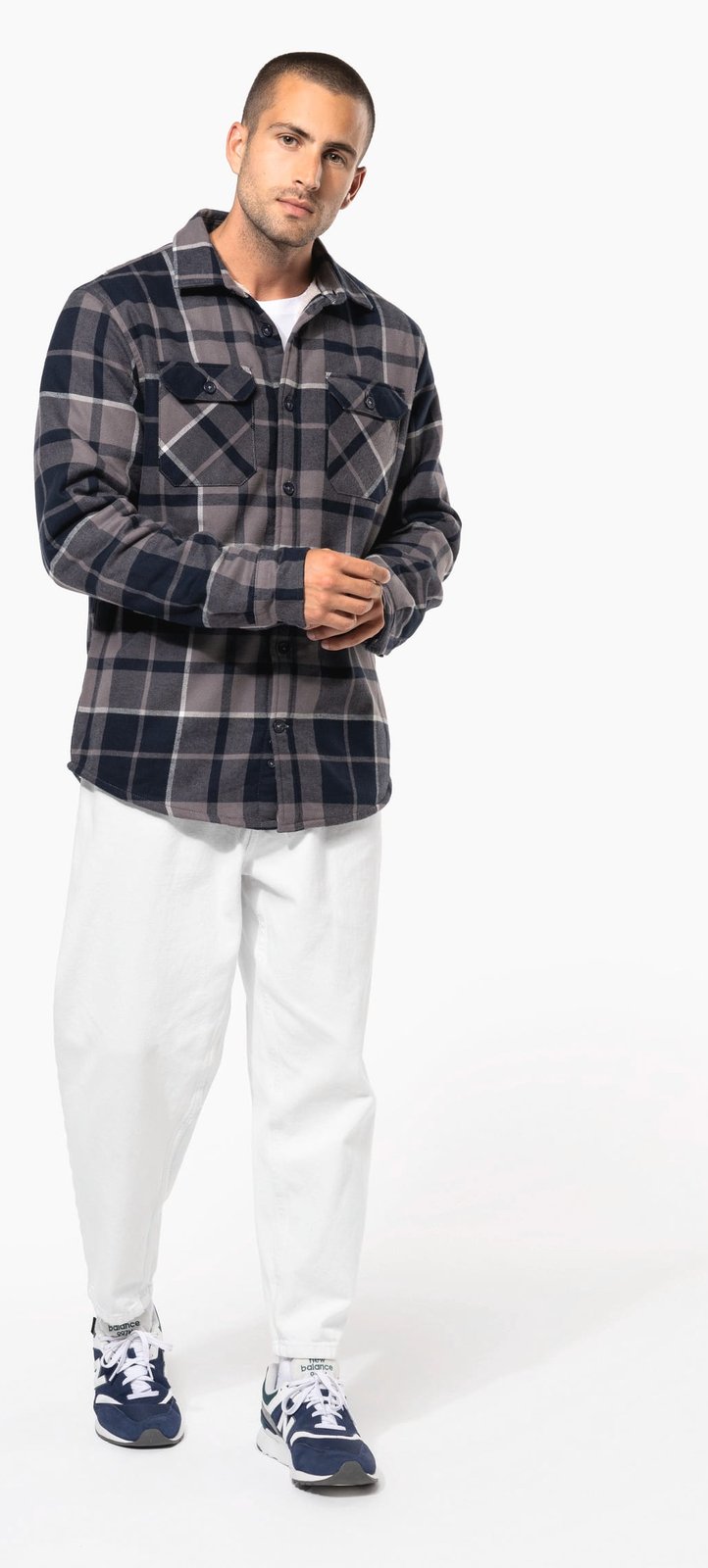 Surchemise à carreaux doublée sherpa homme