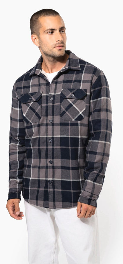 Surchemise à carreaux doublée sherpa homme