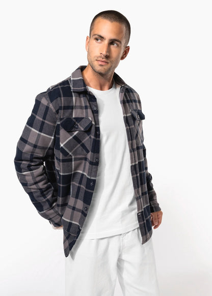 Surchemise à carreaux doublée sherpa homme
