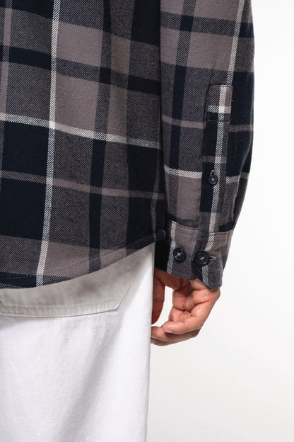 Surchemise à carreaux doublée sherpa homme