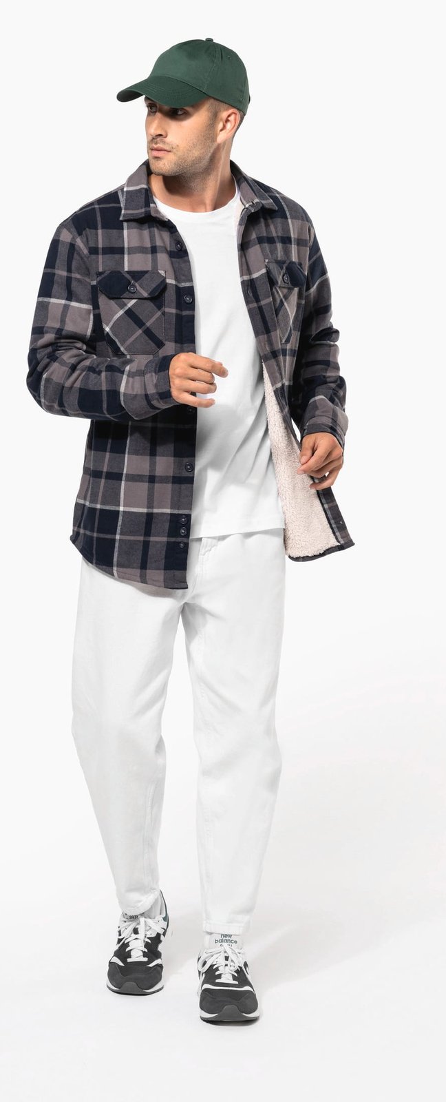 Surchemise à carreaux doublée sherpa homme