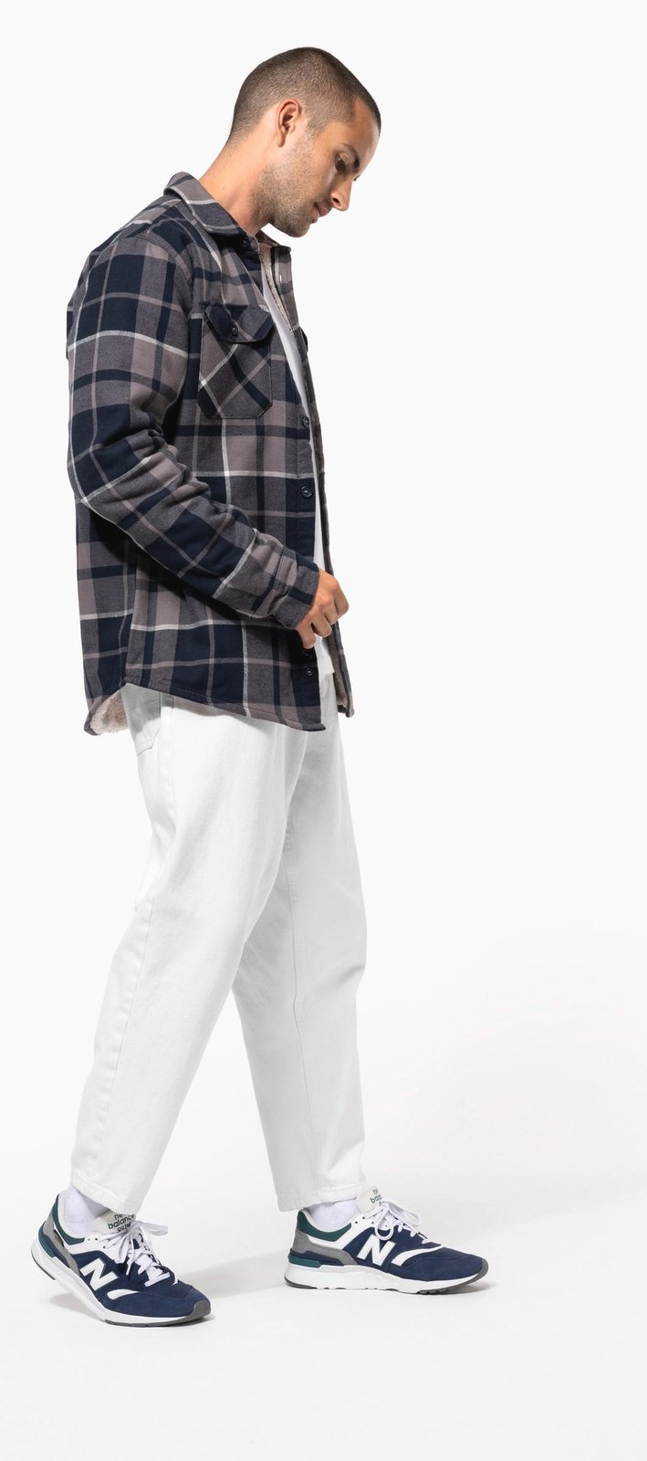 Surchemise à carreaux doublée sherpa homme