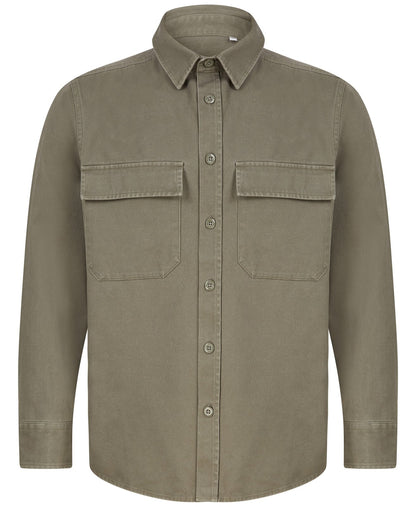 Surchemise en coton 265 g/m²  — coloris Khaki #Couleur_Khaki