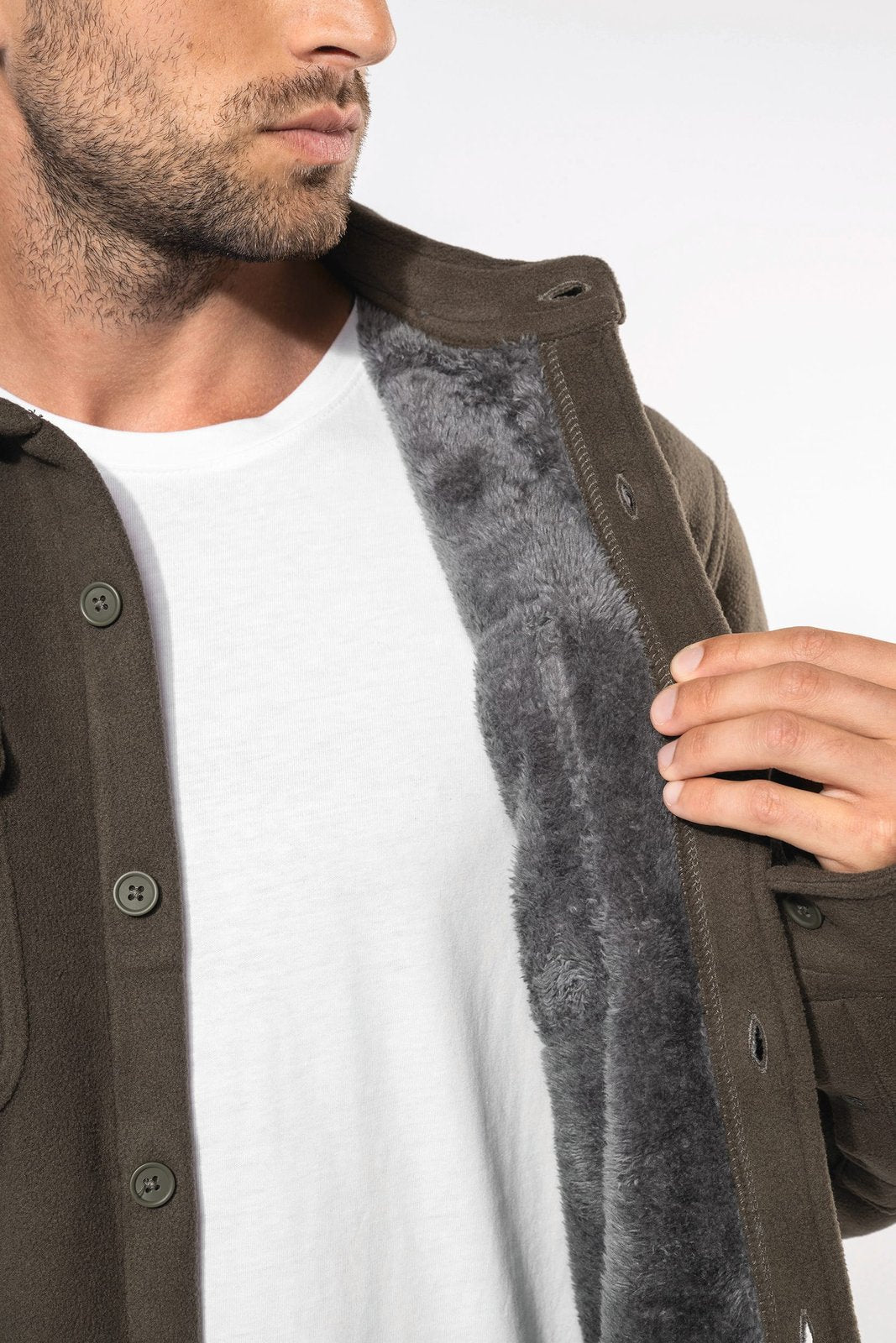 Surchemise polaire doublée sherpa polaire homme