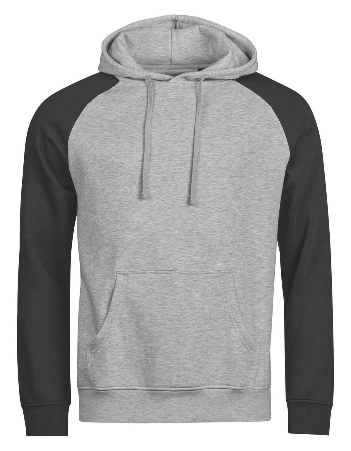 Sweat à capuche bicolore  — coloris Heather Grey / Black #Couleur_Heather-Grey-/-Black