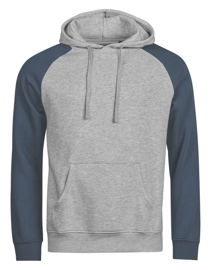 Sweat à capuche bicolore  — coloris Heather Grey / Ink #Couleur_Heather-Grey-/-Ink