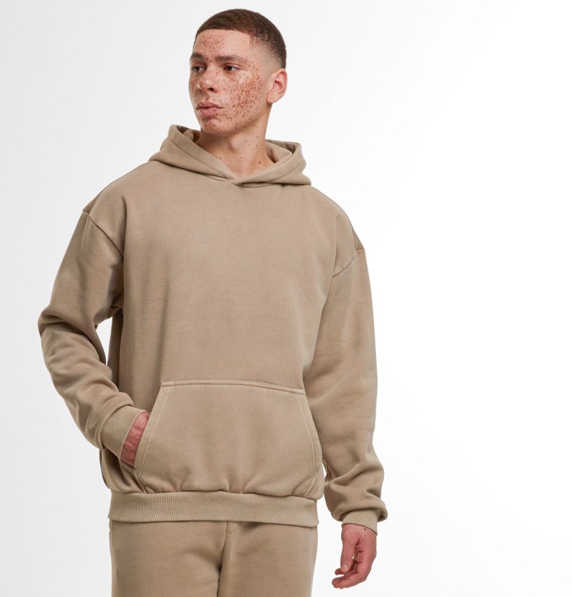 Sweat à capuche lourd délavé 330 g/m² 