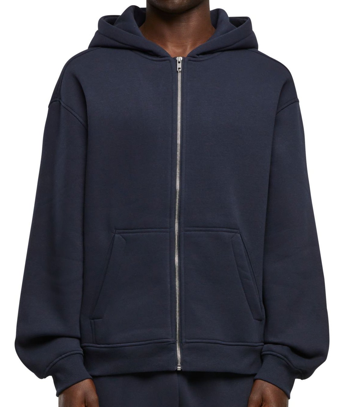 Sweat à capuche zippé ample 330 g/m²  — coloris Navy #Couleur_Navy