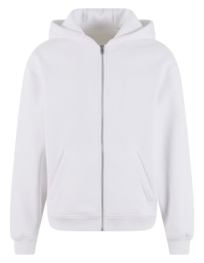 Sweat à capuche zippé ample 330 g/m²  — coloris White #Couleur_White