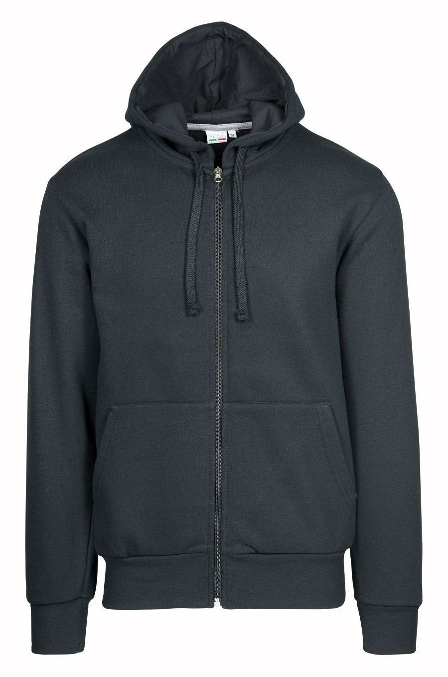 Sweat à capuche zippée classique made in Europe — coloris Black #Couleur_Black