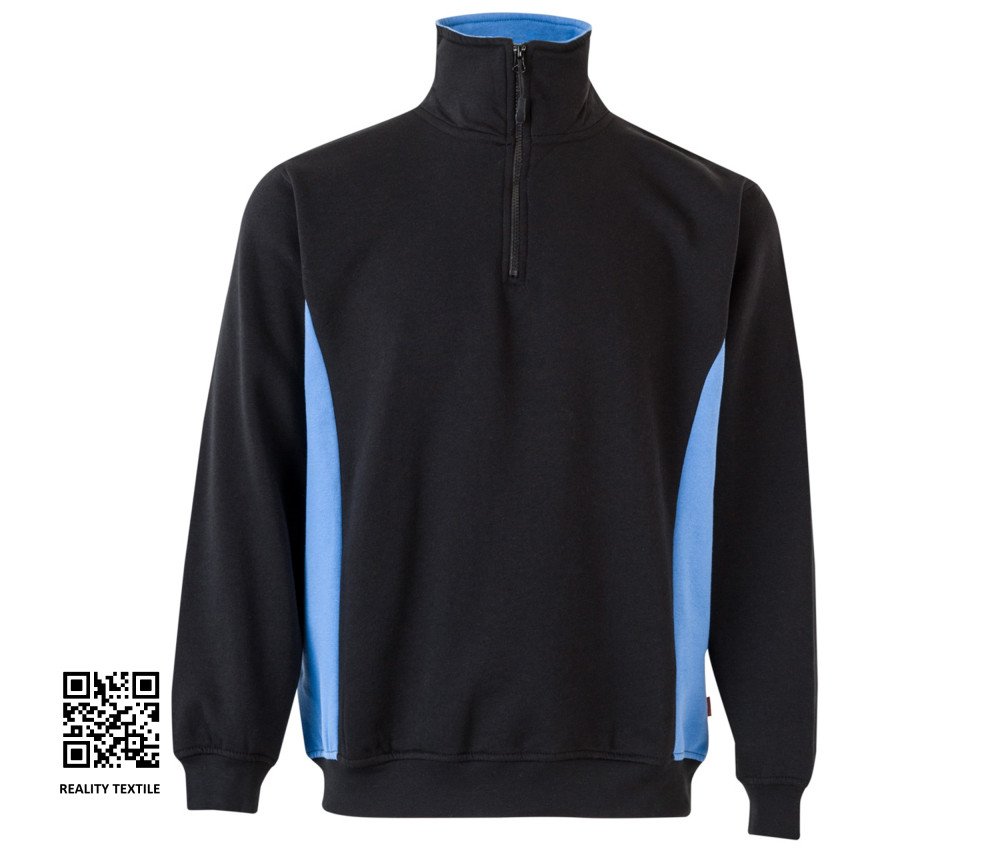 Sweat bicolore col zippé