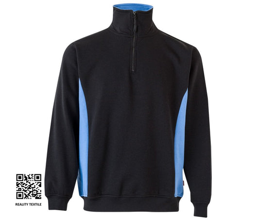 Sweat bicolore col zippé