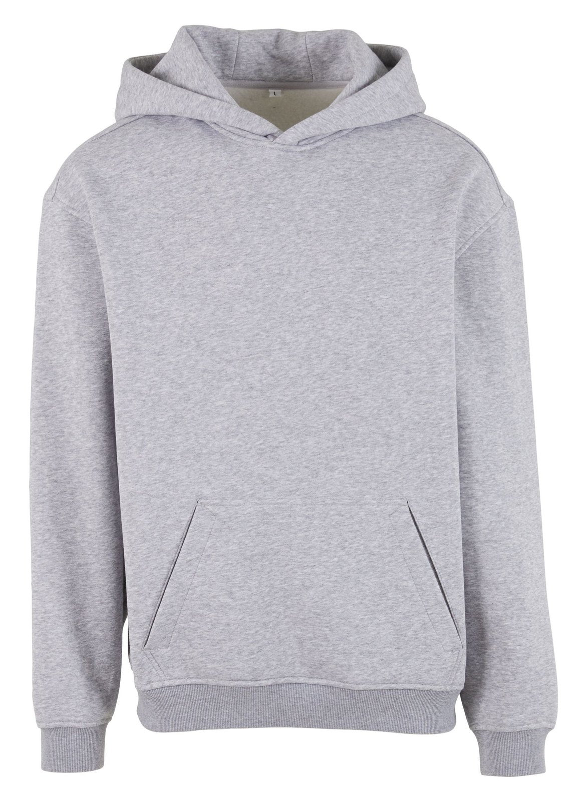 Sweat capuche ample 300 g/m² — BUILD YOUR BRAND LOOSE FIT HOODY — coloris Heather Grey #Couleur_Heather-Grey