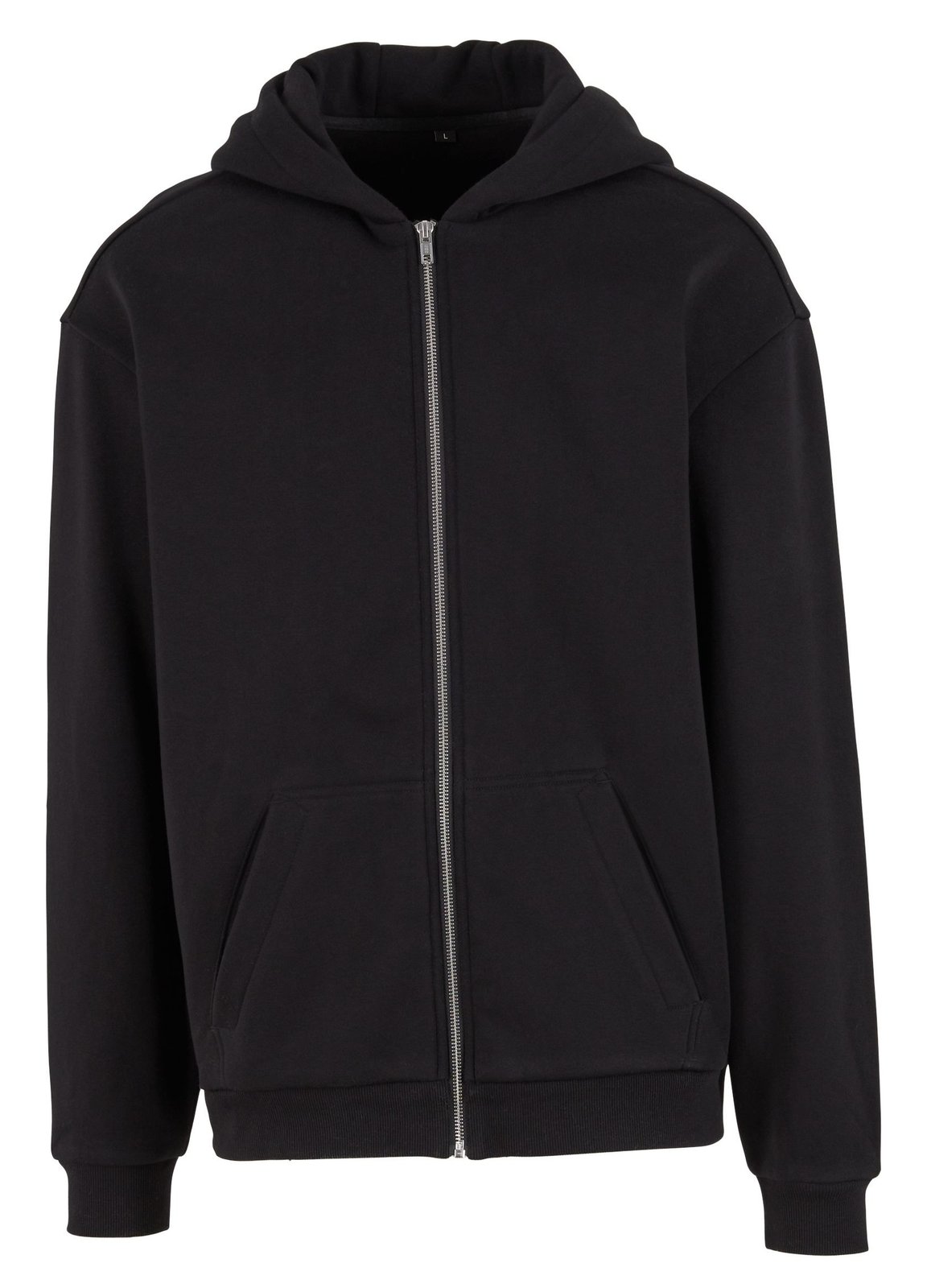 Sweat capuche zippé ample 300 g/m²  — coloris Black #Couleur_Black