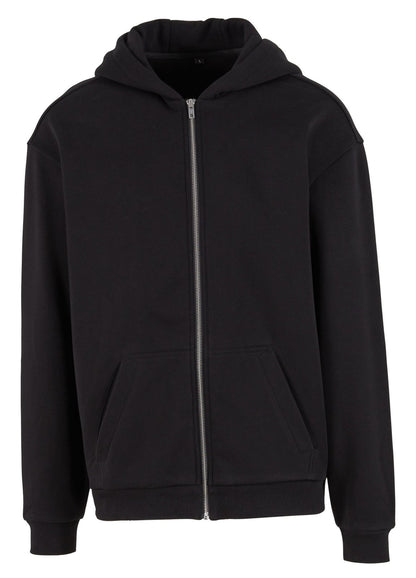 Sweat capuche zippé ample 300 g/m²  — coloris Black #Couleur_Black