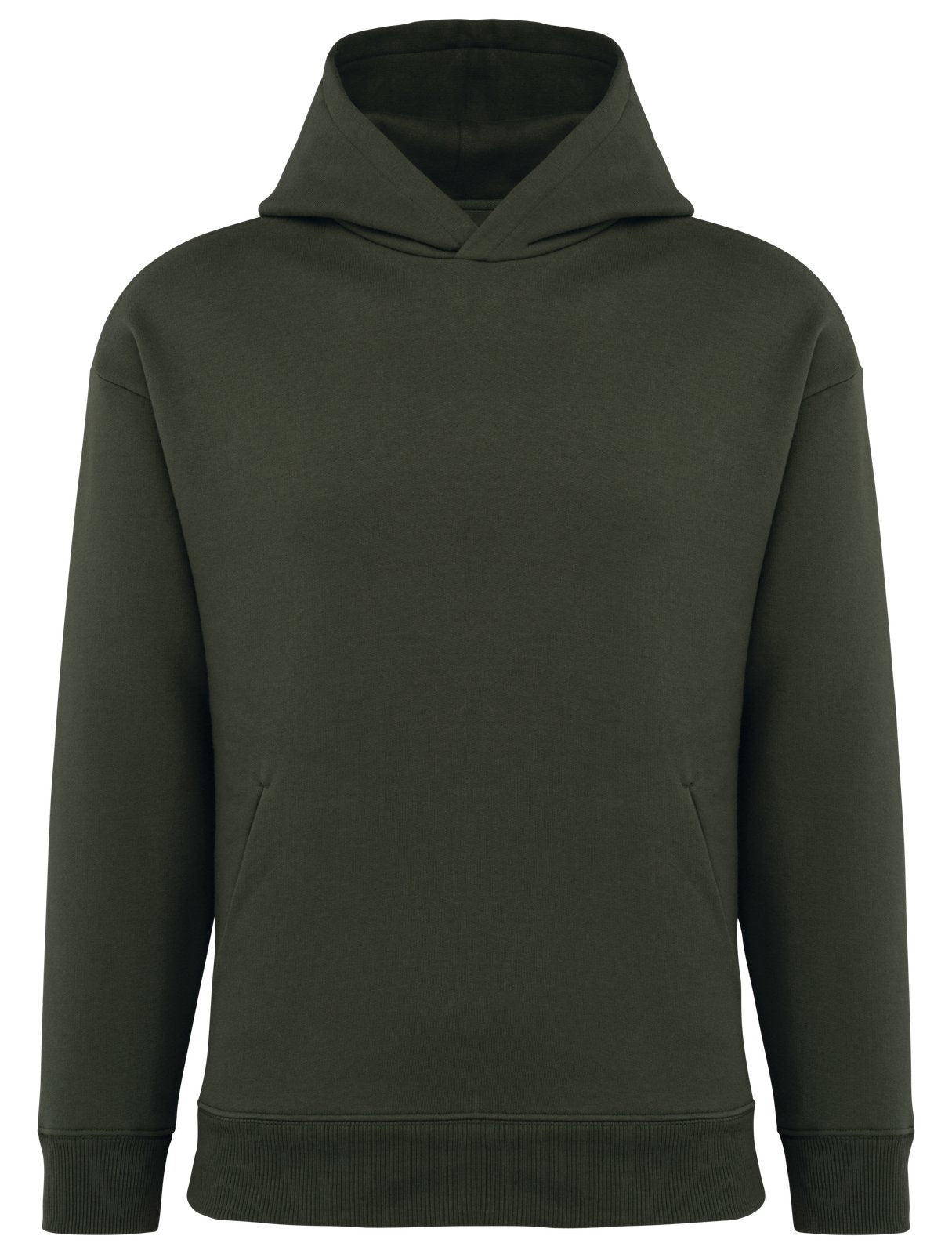 Sweat-shirt écoresponsable à capuche oversize unisexe — coloris Organic Khaki #Couleur_Organic-Khaki