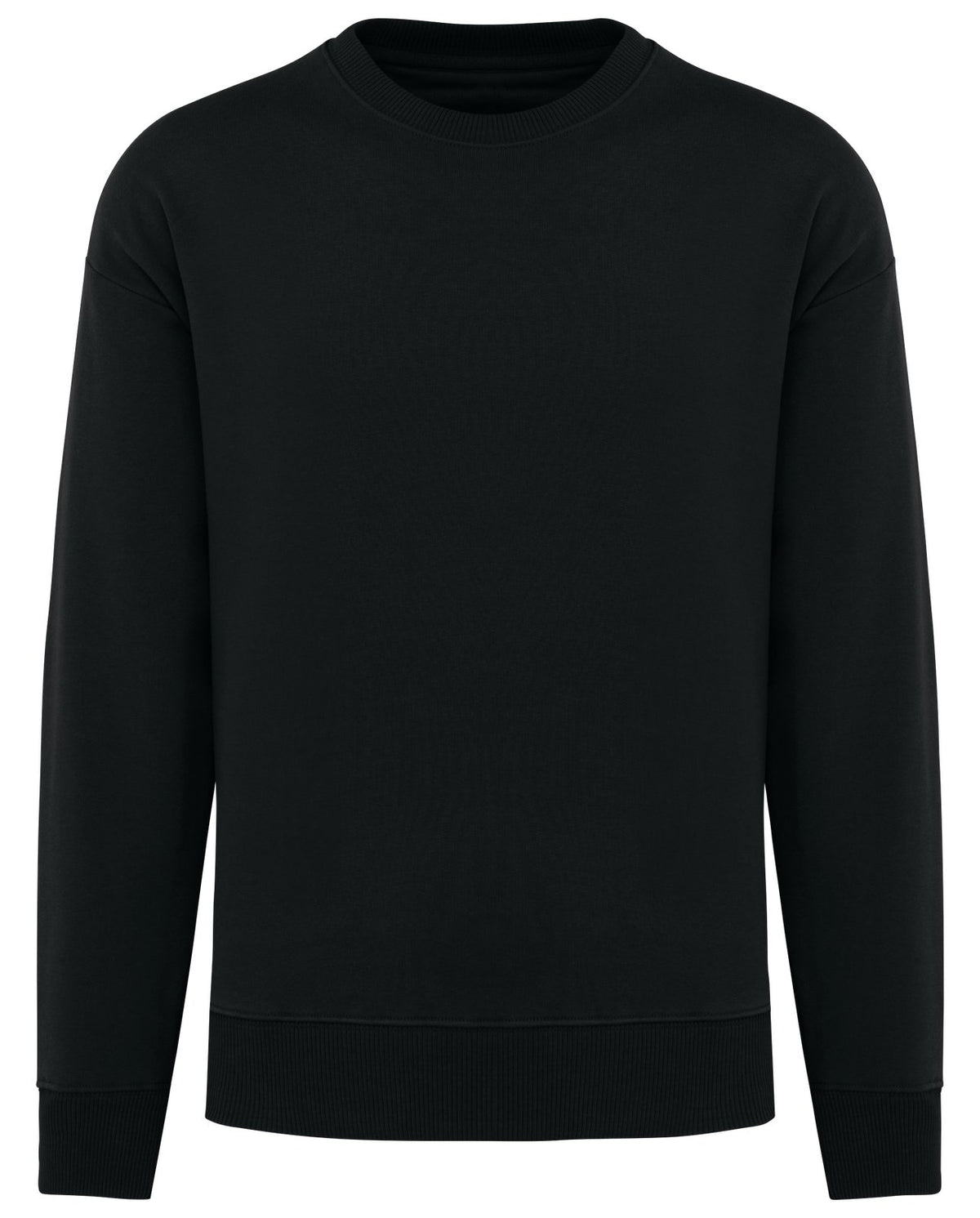 Sweat-shirt écoresponsable à col rond oversize unisexe — coloris Black #Couleur_Black