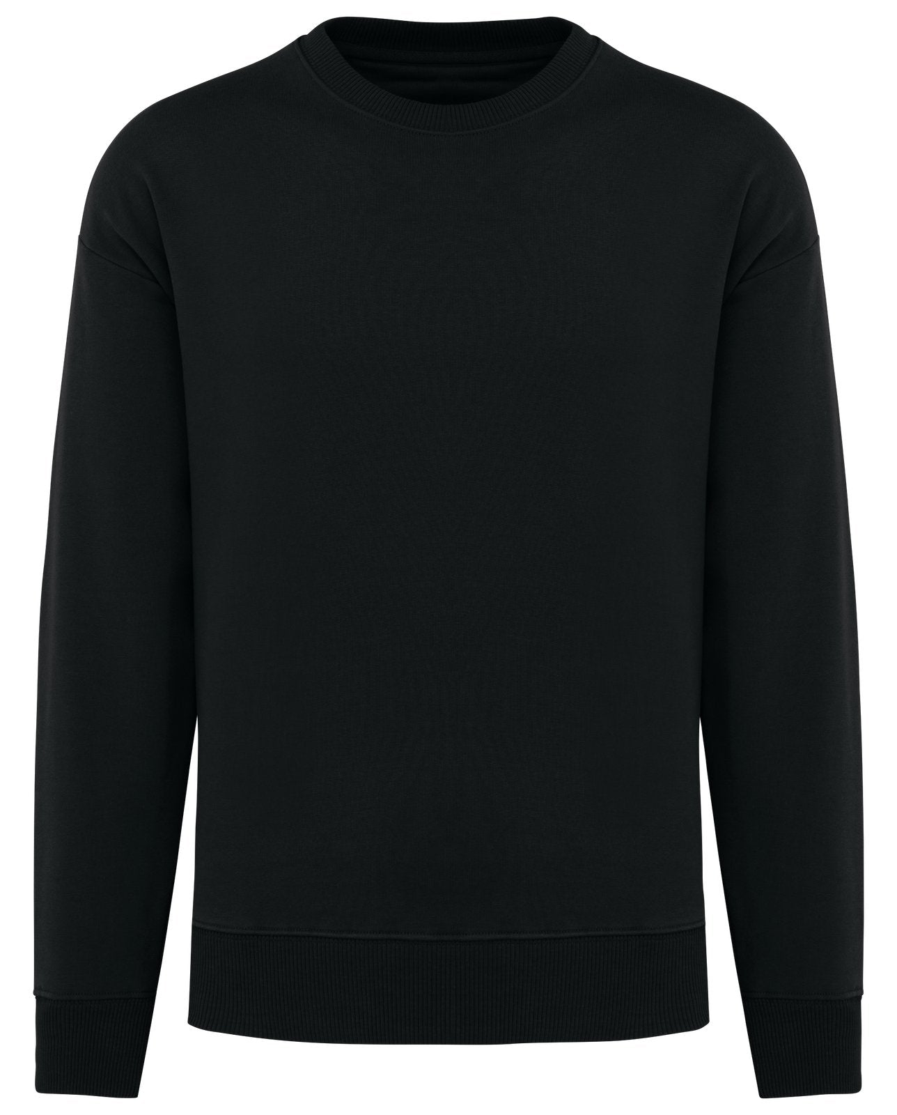 Sweat-shirt écoresponsable à col rond oversize unisexe — coloris Black #Couleur_Black