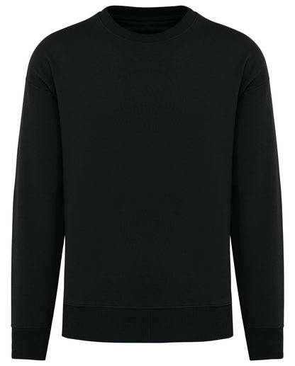 Sweat-shirt écoresponsable à col rond oversize unisexe — coloris Black #Couleur_Black