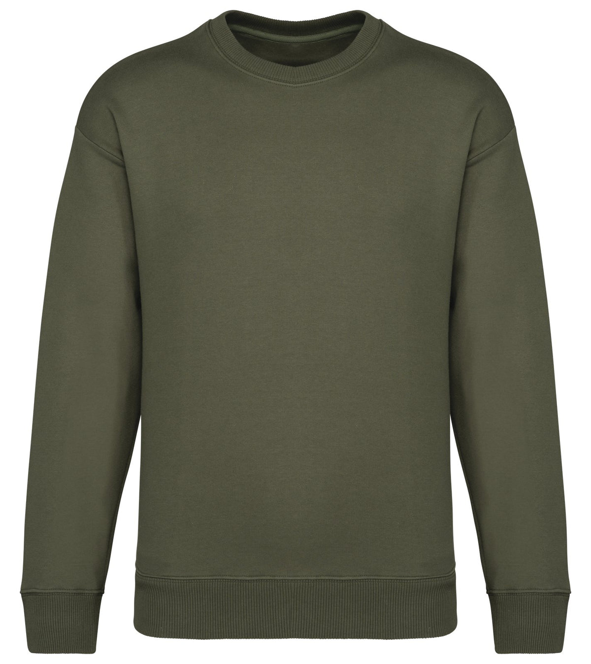 Sweat-shirt écoresponsable à col rond oversize unisexe — coloris Organic Khaki #Couleur_Organic-Khaki