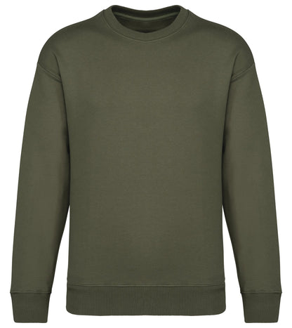 Sweat-shirt écoresponsable à col rond oversize unisexe — coloris Organic Khaki #Couleur_Organic-Khaki
