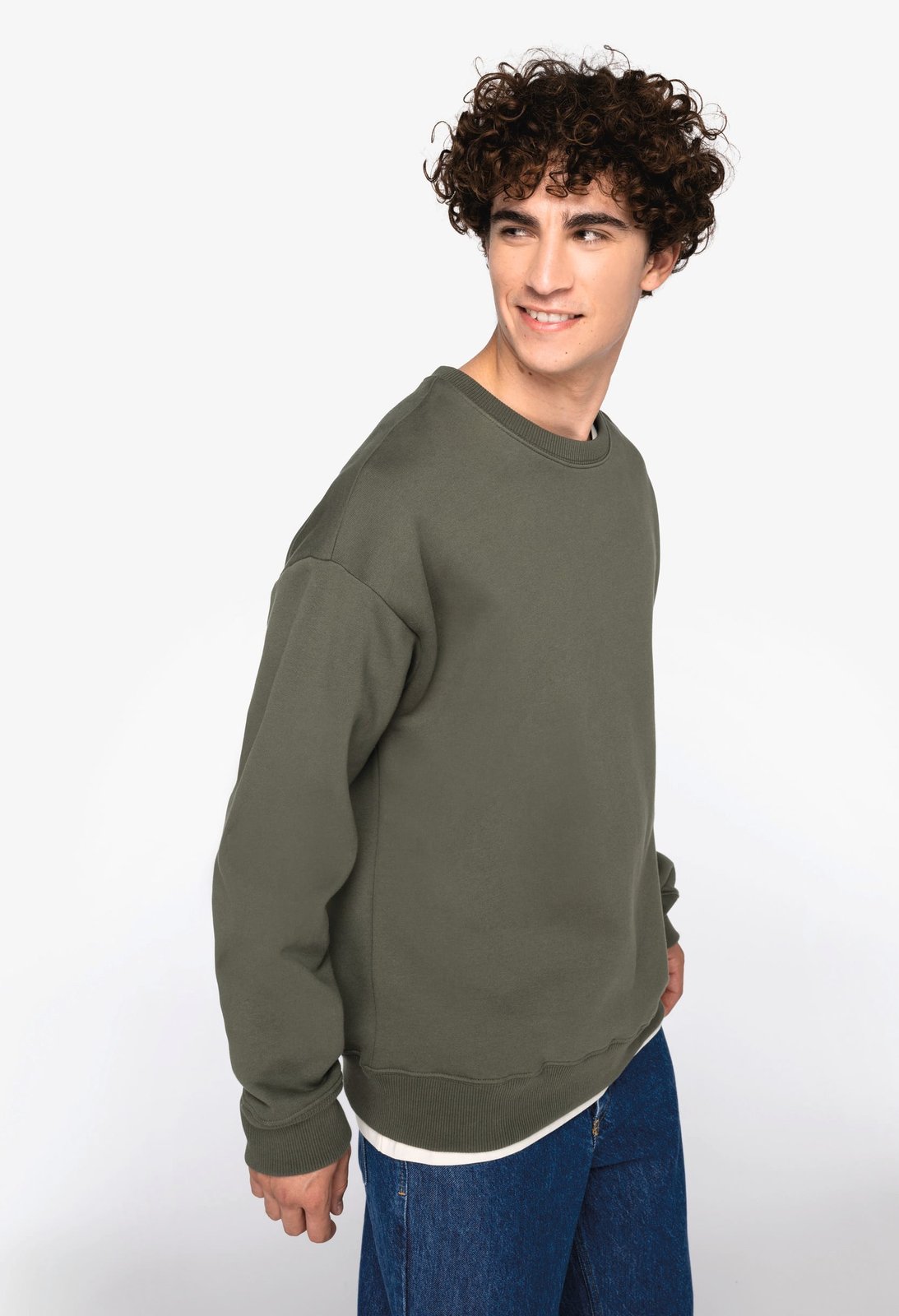 Sweat-shirt écoresponsable à col rond oversize unisexe