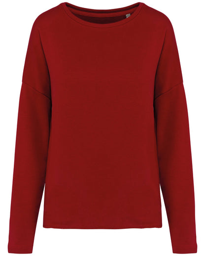 Sweat-shirt femme loose  — coloris Hibiscus Red #Couleur_Hibiscus-Red