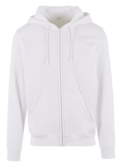 Sweat zippé capuche lourd 300 g/m²  — coloris White #Couleur_White