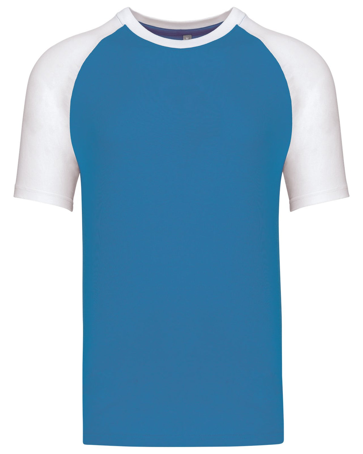 T-shirt bicolore manches courtes baseball — coloris Aqua Blue / White #Couleur_Aqua-Blue-/-White